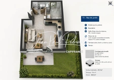 YSSINGEAUX Centre-ville - T1 contemporain avec terrasse, terrain et 2 parking en sous-sol
