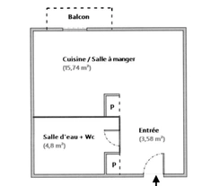  À vendre — T1 meublé 24 m²  Propriano (20) centre-ville, à deux pas du port et des plages