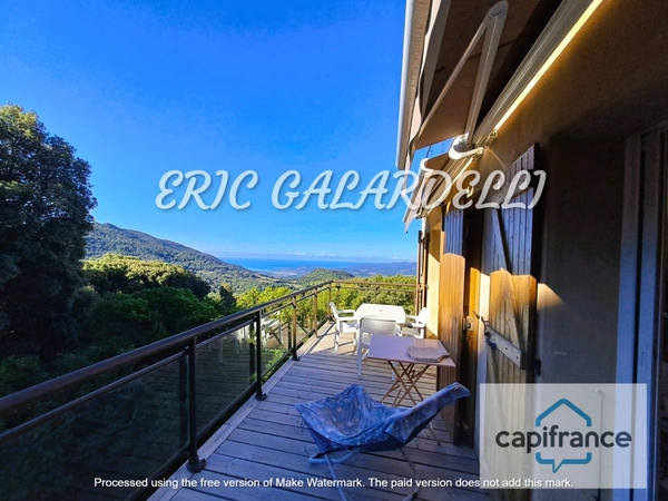 A VENDRE SUPERBE VILLA d’architecte bioclimatique 5 pièces, vue mer et vallée, belles finitions idéale et chaleureuse pour toute la famille, CASALABRIVA CORSE DU SUD (20)