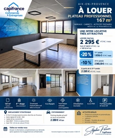 PLATEAU DE BUREAUX 167 M² À LOUER – AIX-EN-PROVENCE Proximité centre-ville – Immeuble tertiaire et médical – Espace lumineux et modulable