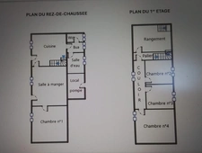 Maison à vendre corps de ferme +longère de 333 m2 au total avec vie de plain pied possible, parcelle de 1110m2, entre Rostrenen et Carhaix et à 1h de Brest