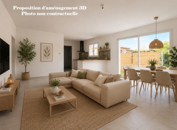 Maison moderne avec jardin – 4 pièces – 447 m² de terrain