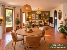 PORTIRAGNES- Villa 4 faces de plain-pied – 5 chambres, piscine et jardin intimiste