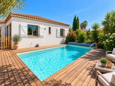 PORTIRAGNES- Villa 4 faces de plain-pied – 5 chambres, piscine et jardin intimiste