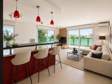 SÉRIGNAN – Grande terrasse, aperçu mer, 2 chambres + bureau et garage