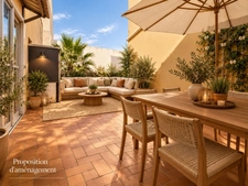 Appartement T2 85 m² avec terrasse Champ de Mars Béziers charme de l'ancien
