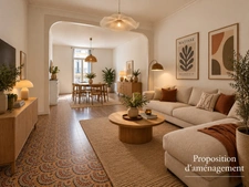 Appartement T2 85 m² avec terrasse Champ de Mars Béziers charme de l'ancien