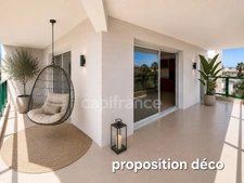 SÉRIGNAN – Grande terrasse, aperçu mer, 2 chambres + bureau et garage