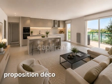 SÉRIGNAN – Grande terrasse, aperçu mer, 2 chambres + bureau et garage