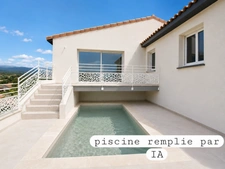 Villa contemporaine de plain-pied avec piscine et vue panoramique dans un environnement calme