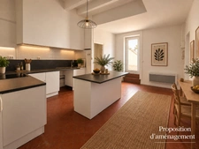 Appartement T2 85 m² avec terrasse Champ de Mars Béziers charme de l'ancien