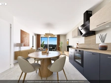 ANNECY (74) : Beau T2 de 43m², résidence de 2019, terrasse 13,50m², ouest, parkings collectifs