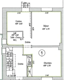 SAUMUR, Quartier Gare - Université, Appartement T2 avec stationnement, terrasse et jardin privatif de 130m²