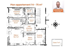 Appartement T3/4 DPE D à 5 minutes du marché Sainte-Thérèse