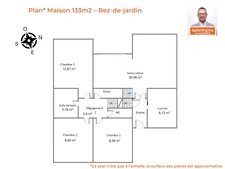 Grande maison familiale 5 chambres + bureau, jardin Ouest & double garage, gare à 10 min