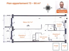 Rennes Saint-Hélier – T3 traversant avec loggia et parking double