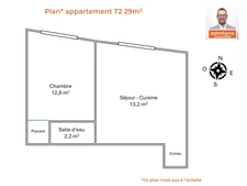 Rennes Centre — T2 rénové 29 m² — Vendu loué meublé