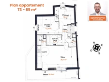 T3 traversant avec grand balcon & parking sécurisé – Quartier Sud–Gare, rue calme