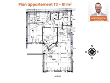 Vitré proche centre : T3 81 m², DPE B, calme absolu, grand garage + cave + parking