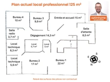 Bureaux climatisés 125 m² – Vitrine 10 mètres – Parkings – Proche Gare Sud / St Hélier