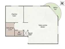 Appartement à vendre 2 pièces 50 m² NANTES GARE SUD (44000)
