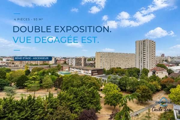 Grand 4 pièces familial de 93,39 m² – 3 chambres – 8e étage