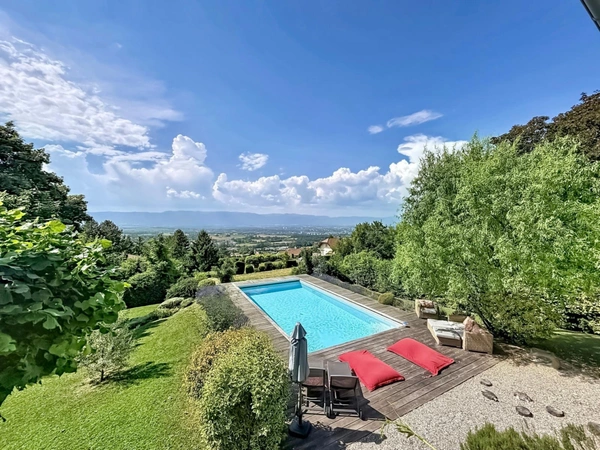 Propriété 7 pièces d'exception 380m2 avec terrain à construire 1000M2 sur les hauteurs de Collonges-sous-Salève – Calme, Vue Jura, piscine SOUS SALEVE (74)
