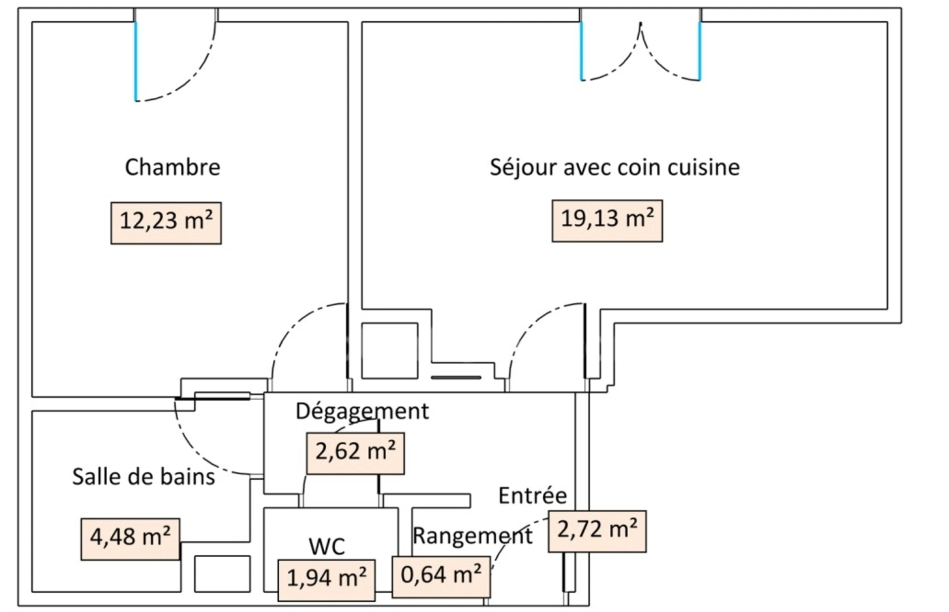 Appartement 2 pièces 46 m² · à Domont · 46 m² · 195 000 €