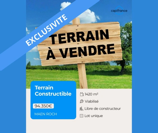 Terrain à vendre de 1 420,00 m² MAEN ROCH (35)
