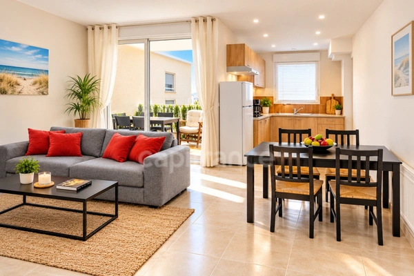Agde Les Cayrets – T3 meublé 55 m², 149 000 € ,  dernier étage, terrasse plein sud et 2 parkings , 2 chambres - meublés , aucun travaux