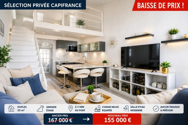 🏡 RARE AU CAP D'AGDE – Duplex 53 m² clé en main • Dernier étage • À 2 min du port • 155 000 €