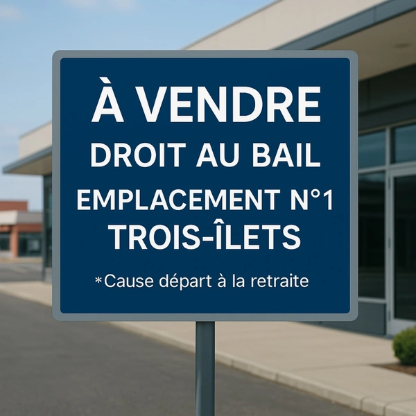 Local commercial - Bail à céder  LES TROIS ILETS (972) - Rez de chaussée - 39m2 - Vitrines - Emplacement de 1er ordre.