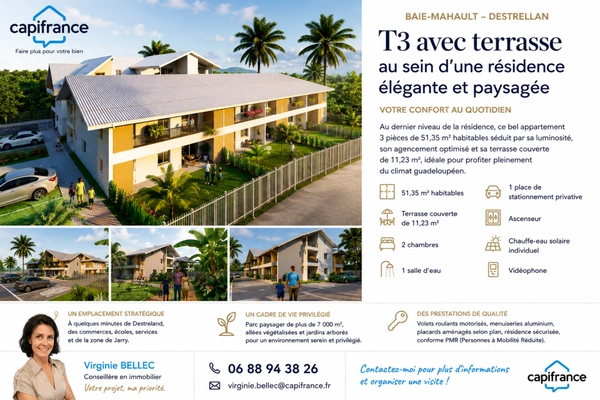 T3 avec terrasse au sein d'une résidence élégante – Baie-Mahault
