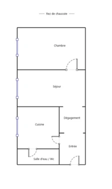 Drancy, quartier LA MUETTE - 2 pièces de 34,45m² situé au RDC. Professions libérales acceptées.