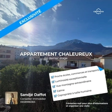 Nouveauté – T4 lumineux 82 m² avec balcon -Dernier étage - Vivre au calme avec vue montagnes - Secteur Jean-Jaurès