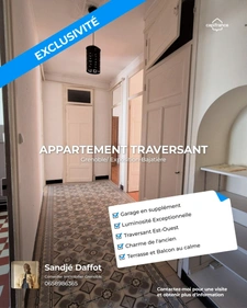 SOUS OFFRE D'ACHAT Grenoble-Clemenceau T3 traversant avec balcons vue montagnes — opportunité à saisir au cœur de la ville.