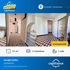 Retour à la vente Grenoble Clémenceau – T3 71 m² lumineux, Traversant, étage elevé, parquet ancien et garage en option