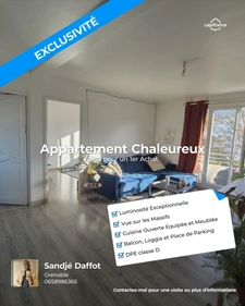 SOUS OFFRE D'ACHAT – T4 lumineux 61 m² avec balcons et parking  - Vivre au calme avec vue montagnes