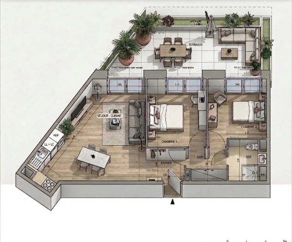 A vendre T3 à Pantin Quatre-Chemins