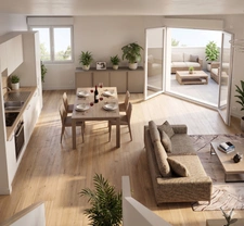 T4 avec balcons et jardin partagé  à Pantin– Limite Pré-Saint-Gervais
