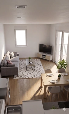 T3 au 7ème étage avec terrasse de 17 m² et placards extérieurs – Pantin