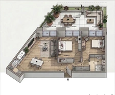 A vendre T3 à Pantin Quatre-Chemins