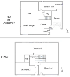 PLANCHER-BAS (70290) - MAISON 107 m² - 5 PIECES - 3/4 CHAMBRES- GARAGE - VUE MONTAGNE - DOMOTIQUE