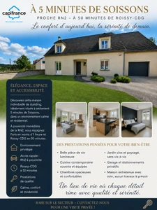 PAVILLON DE STANDING, en périphérie de Soissons, 165 m2 habitable environ
