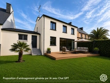 Maison en impasse, rez de chaussée à aménager, grand garage, à GUIPAVAS (29)