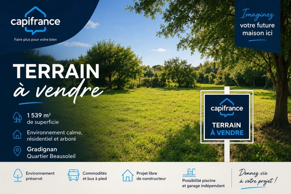 GRADIGNAN Beausoleil | Terrain à bâtir de 1 539 m² dans un environnement privilégié