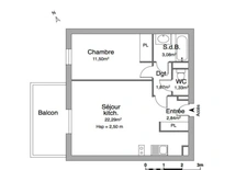 Appartement T2 avec balcon