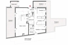 Appartement dernier étage avec terrasses 55m² à vendre 4 pièces MONTPELLIER (34)