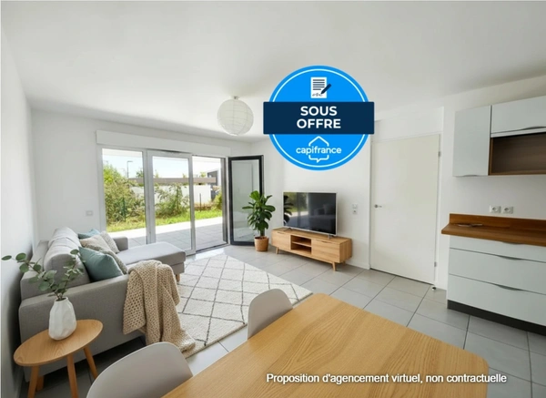 Appartement T3 récent avec grande terrasse couverte et jardinet + place de parking en sous-sol / Bayonne (64)