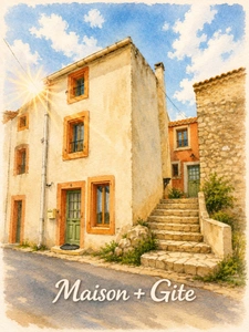 Maison de caractère + gîte indépendant – Argeliers, Canal du Midi